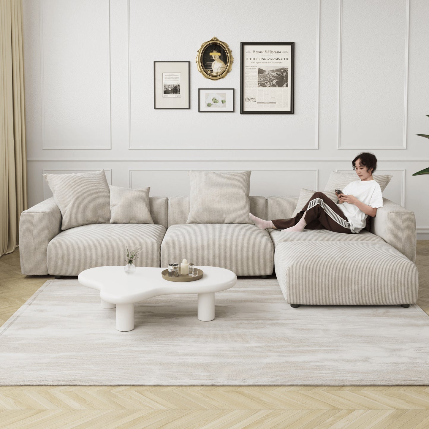 NAVI 141'' Sectional Sofa L shape