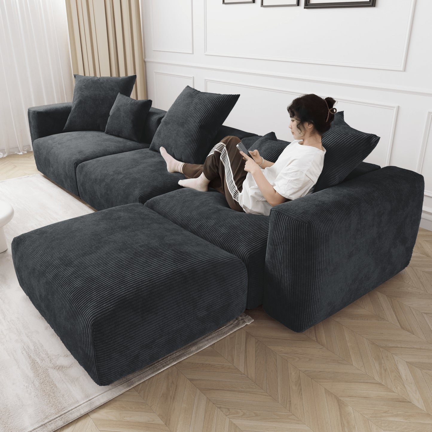 NAVI 141'' Sectional Sofa L shape