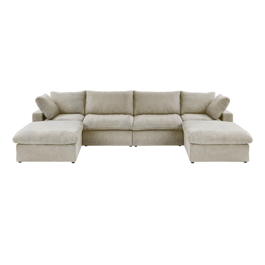 Cloud | 160.6" Sectional Sofa U-Shaped Couch Removable Sofa Cover