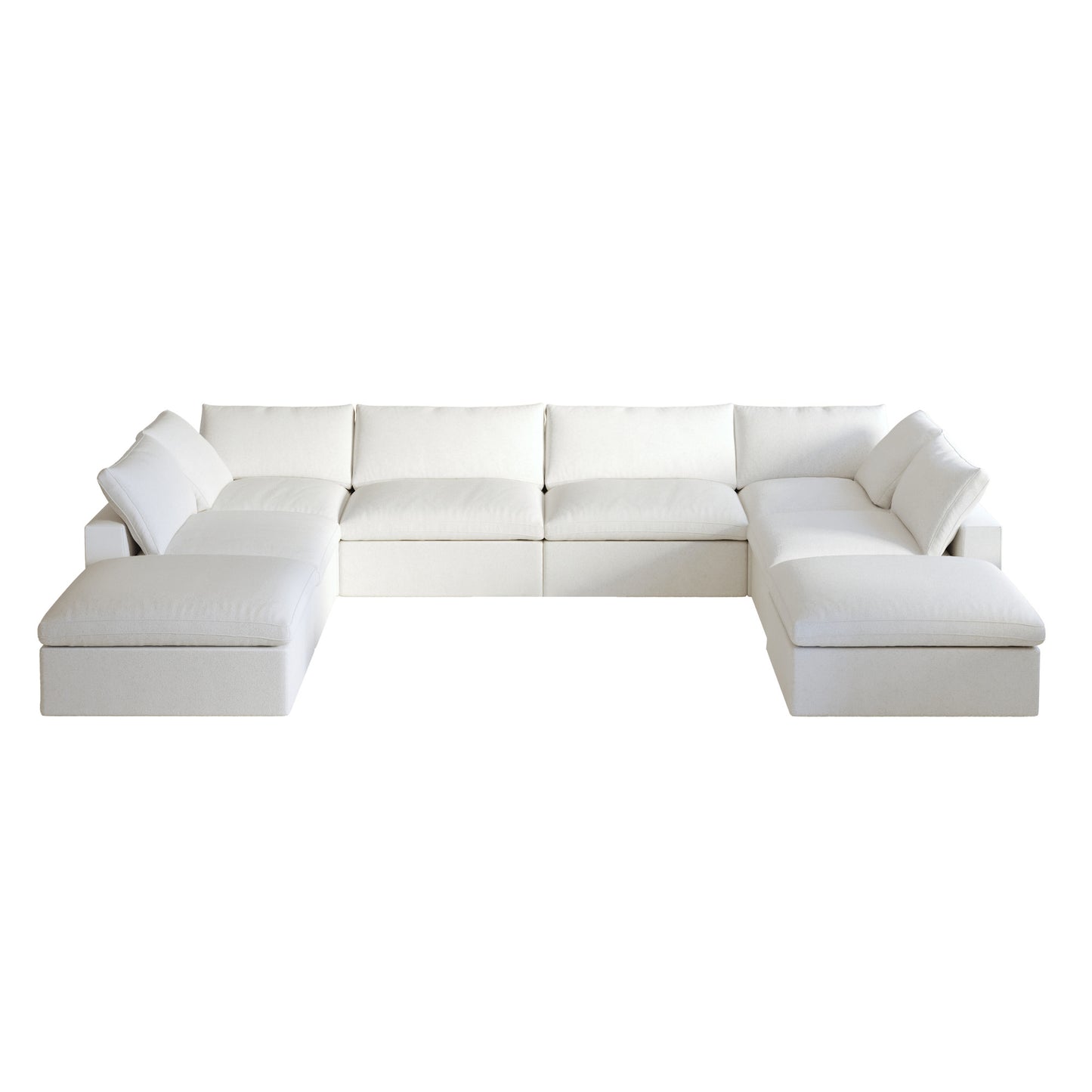 Cloud | 160.6" Modular Sofa 8-Seat Double Lounger Sectional Couch Set