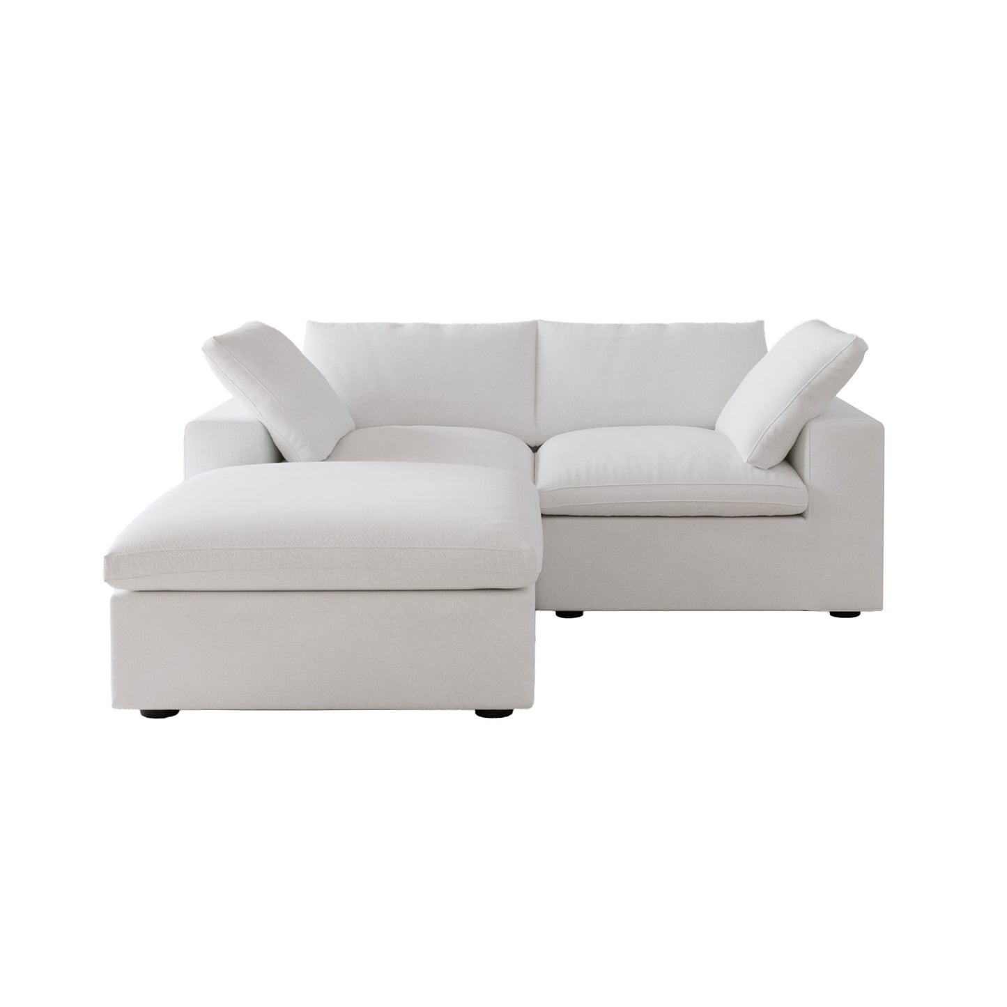 Cloud | 80.3" Sectional Sofa-LoveSeat with 1 Ottoman Removable Sofa Cover