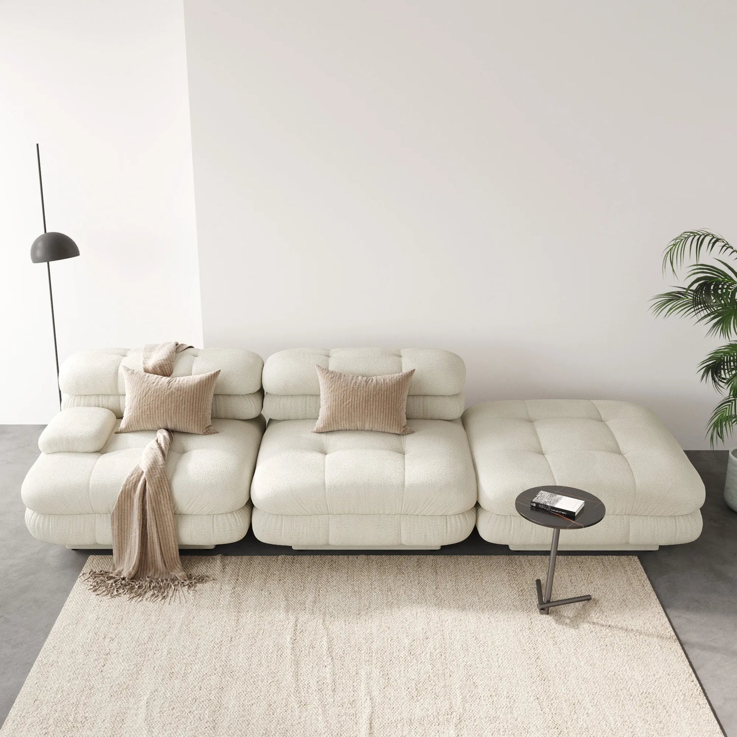 SAVOIR 109″ Sectional Sofa 2-Seater With Ottoman