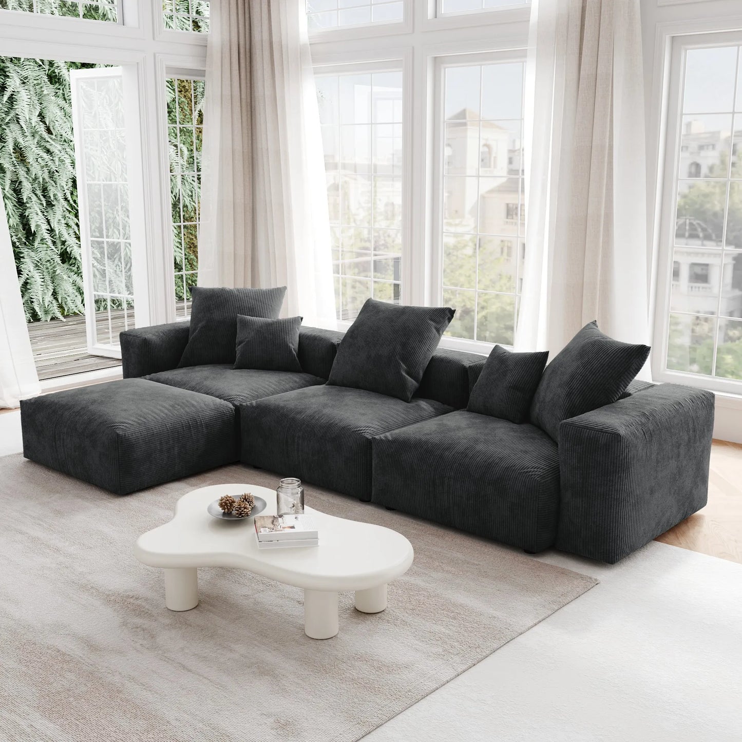 NAVI 141'' Sectional Sofa L shape